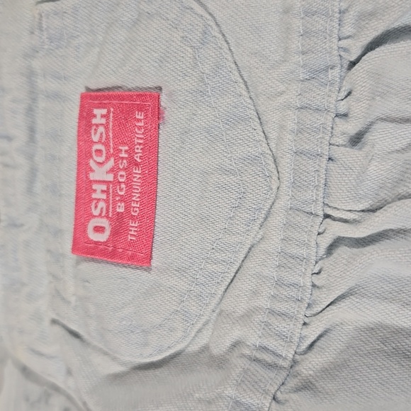 Vintage OshKosh B'Gosh Light Denim Overall Bubble Sz 3/6 Mo Made In USA - Picture 2 of 7